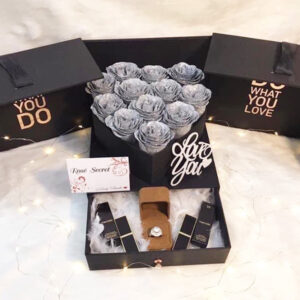 Hộp hoa nhũ bạc kim tuyến